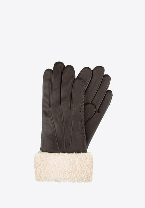 Rękawiczki damskie, ciemny brąz, 39-6-288-B-S, Zdjęcie 1