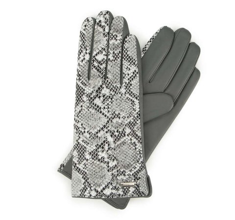 Женские кожаные перчатки со змеиным узором 39-6-914-S
