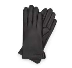Damskie rękawiczki skórzane gładkie, czarny, 44-6A-003-1-XL, Zdjęcie 1