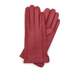 Women's leather gloves with elegant stitching, red, 44-6A-004-2-XL, Photo 1