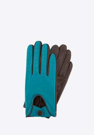 Rękawiczki damskie, niebiesko-brązowy, 46-6-270-GT-XL, Zdjęcie 1