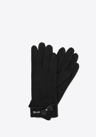 Rękawiczki damskie, czarno-srebrny, 47-6-102-7-U, Zdjęcie 1