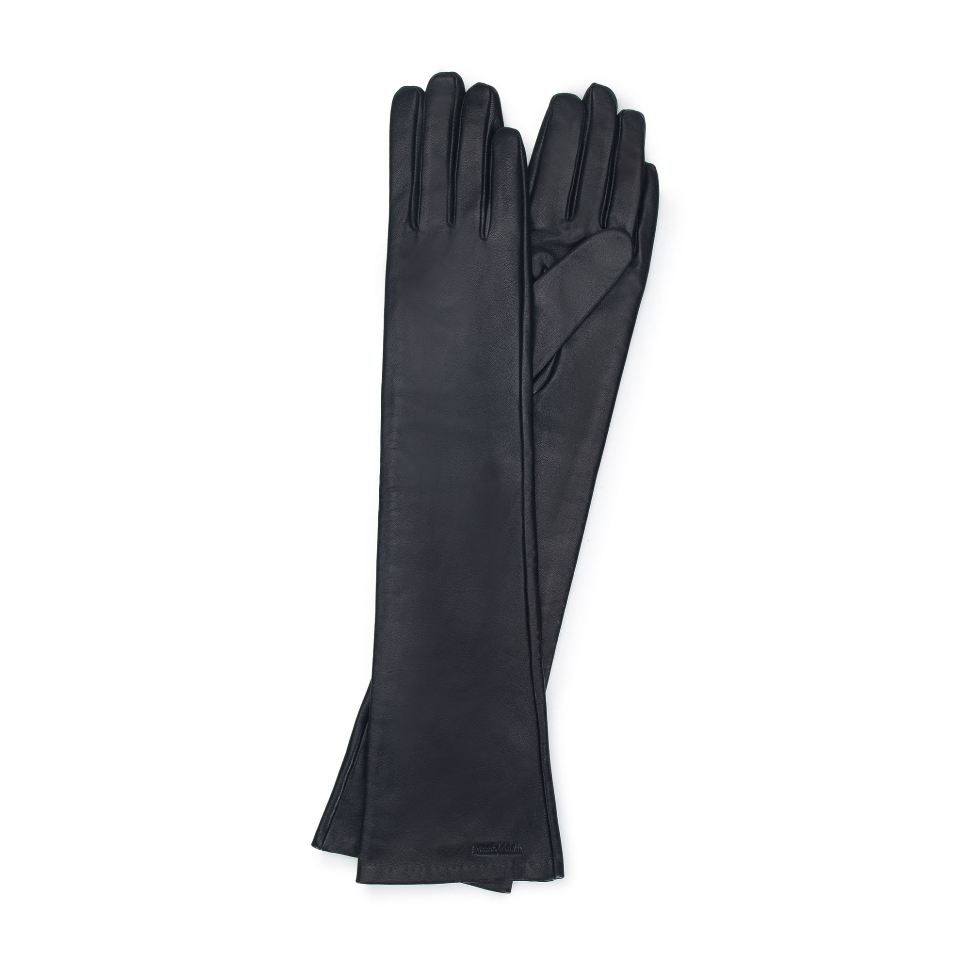 Damskie rękawiczki ze skóry długie czarne