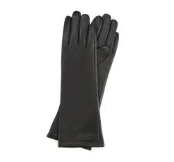 Damskie rękawiczki skórzane długie, czarny, 45-6L-233-1-M, Zdjęcie 1