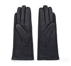 Damskie rękawiczki ze skóry z przeszyciami, czarny, 39-6L-224-1-V, Zdjęcie 1