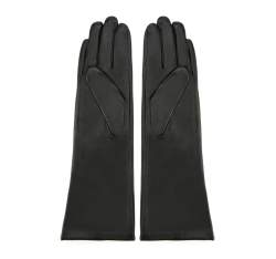 Damskie rękawiczki skórzane długie, czarny, 45-6L-233-1-M, Zdjęcie 1