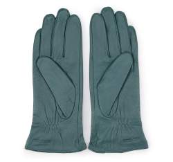 Damskie rękawiczki skórzane z kokardką, morski, 39-6-550-BG-S, Zdjęcie 1