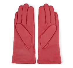 Damskie rękawiczki skórzane ze sprzączkami, czerwony, 39-6-573-2T-S, Zdjęcie 1