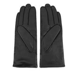 Damskie rękawiczki ze skóry z przeszyciem, czarny, 44-6-526-1-M, Zdjęcie 1