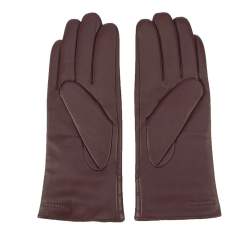 Damskie rękawiczki ze skóry z przeszyciem, bordowy, 44-6-526-BD-V, Zdjęcie 1