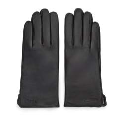 Damskie rękawiczki skórzane gładkie, czarny, 44-6A-003-1-XS, Zdjęcie 1