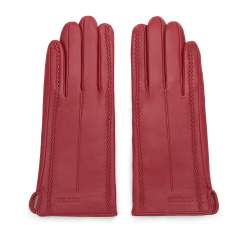 Women's leather gloves with elegant stitching, red, 44-6A-004-2-XL, Photo 1