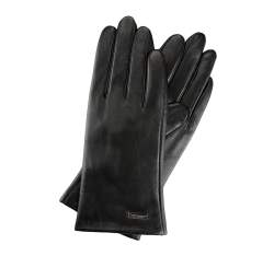 Damskie rękawiczki skórzane klasyczne, czarny, 39-6-500-1-V, Zdjęcie 1