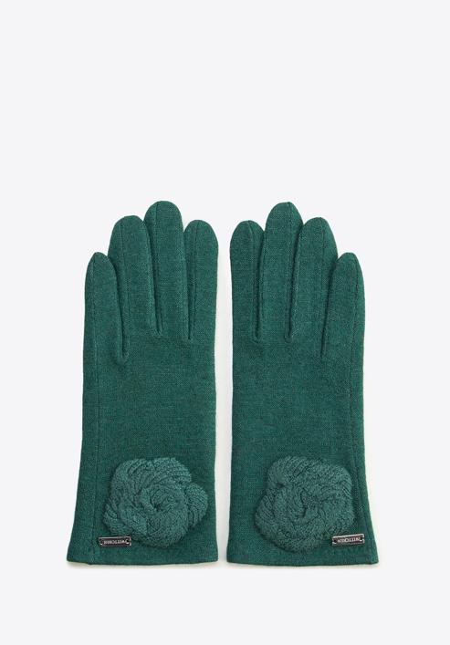Rękawiczki damskie, zielony, 47-6-113-2T-U, Zdjęcie 3