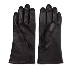 Damskie rękawiczki ze skóry gładkie, czarny, 44-6-201-1-M, Zdjęcie 1