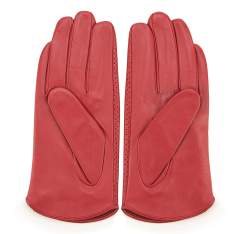 Damskie rękawiczki skórzane dziurkowane, czerwony, 45-6-522-2T-S, Zdjęcie 1