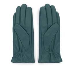 Damskie rękawiczki ze skóry stębnowane, zielony, 39-6-639-Z-L, Zdjęcie 1
