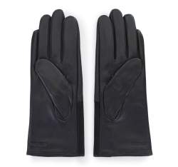 Damskie rękawiczki skórzane proste, czarny, 39-6-647-1-S, Zdjęcie 1