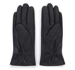 Damskie rękawiczki skórzane z małą kokardką, czarny, 39-6-648-1-M, Zdjęcie 1