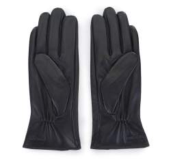 Damskie rękawiczki skórzane z guzikami, czarny, 39-6-651-1-S, Zdjęcie 1