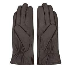 Damskie rękawiczki ze skóry z zamszową wstawką, brązowy, 44-6-525-BB-X, Zdjęcie 1