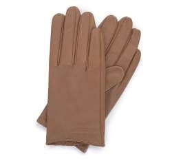Damskie rękawiczki z gładkiej skóry, jasny brąz, 46-6-309-L-L, Zdjęcie 1