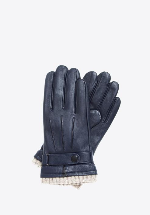Men's gloves, navy blue, 39-6-710-1-V, Photo 1
