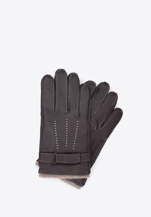 Rękawiczki męskie, ciemny brąz, 44-6-716-BB-M, Zdjęcie 1