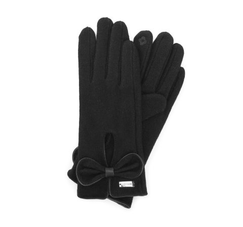 Жіночі рукавички з вирізом і великим бантом 47-6-201-1
