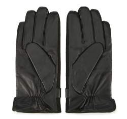 Męskie rękawiczki skórzane pikowane, czarny, 39-6-951-1-L, Zdjęcie 1