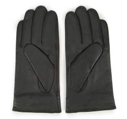 Męskie rękawiczki skórzane z ociepleniem stębnowane, czarny, 44-6-718-1-M, Zdjęcie 1