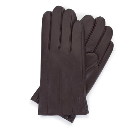 Шкіряні чоловічі рукавички з прострочкою 44-6-457-B