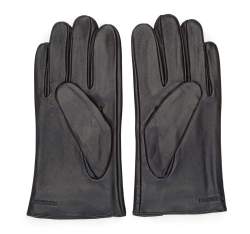 Męskie rękawiczki ocieplane skórzane z przeszyciami, czarny, 39-6-718-1-M, Zdjęcie 1