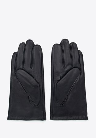Rękawiczki męskie skórzane ocieplane, czarny, 39-6L-343-1-M, Zdjęcie 1
