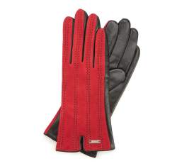 Rękawiczki damskie, czerwono-czarny, 39-6-912-2T-S, Zdjęcie 1