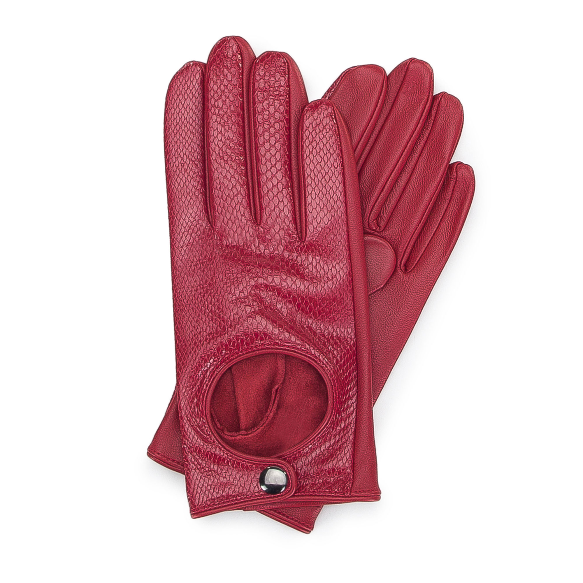 E-shop Červené dámske rukavice z pravej kože
