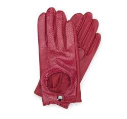 Damskie rękawiczki samochodowe ze skóry lizard, czerwony, 46-6A-003-2-XS, Zdjęcie 1