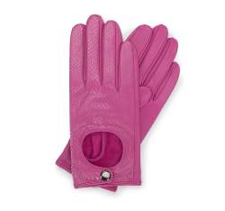 Damskie rękawiczki samochodowe ze skóry lizard, różowy, 46-6A-003-P-S, Zdjęcie 1