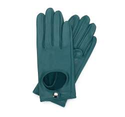 Damskie rękawiczki samochodowe proste, ciemny turkusowy, 46-6A-003-Z-L, Zdjęcie 1
