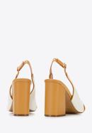Leather block heel sandals, cream, 94-D-756-5-38, Photo 5