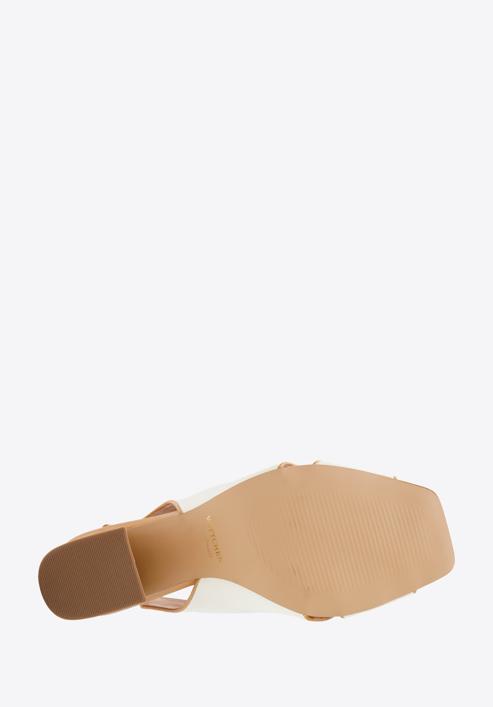 Leather block heel sandals, cream, 94-D-756-5-38, Photo 6
