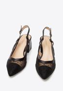 Polka dot mesh slingback shoes, black, 94-D-504-9-37, Photo 2