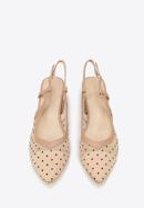 Polka dot mesh sling back shoes, beige, 96-D-517-9-40, Photo 2