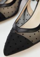 Polka dot mesh sling back shoes, black, 96-D-517-9-40, Photo 8