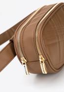 Women's quilted faux leather waist bag, light brown, 96-3Y-212-4, Photo 4