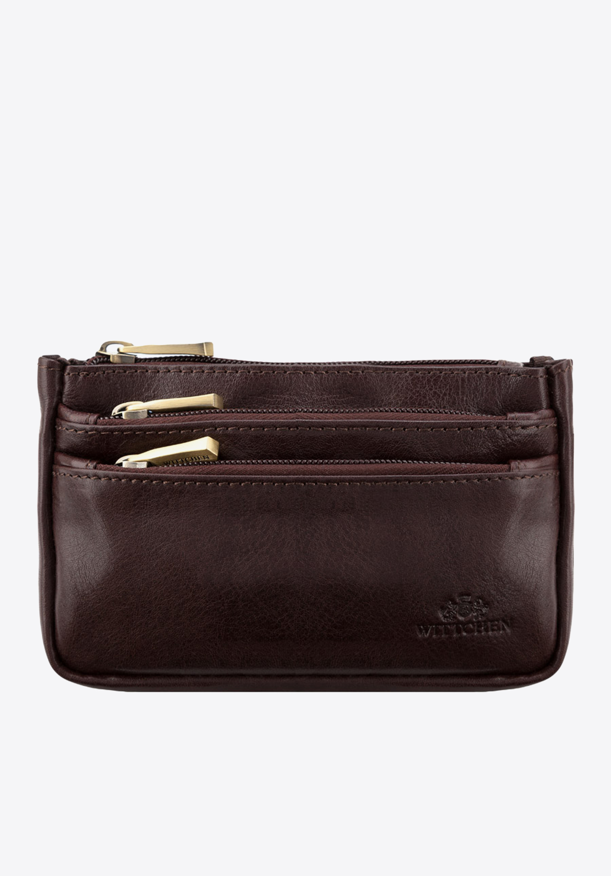 Saszetka ze skóry na pasek, brązowy, 21-2-016-44, Zdjęcie 1