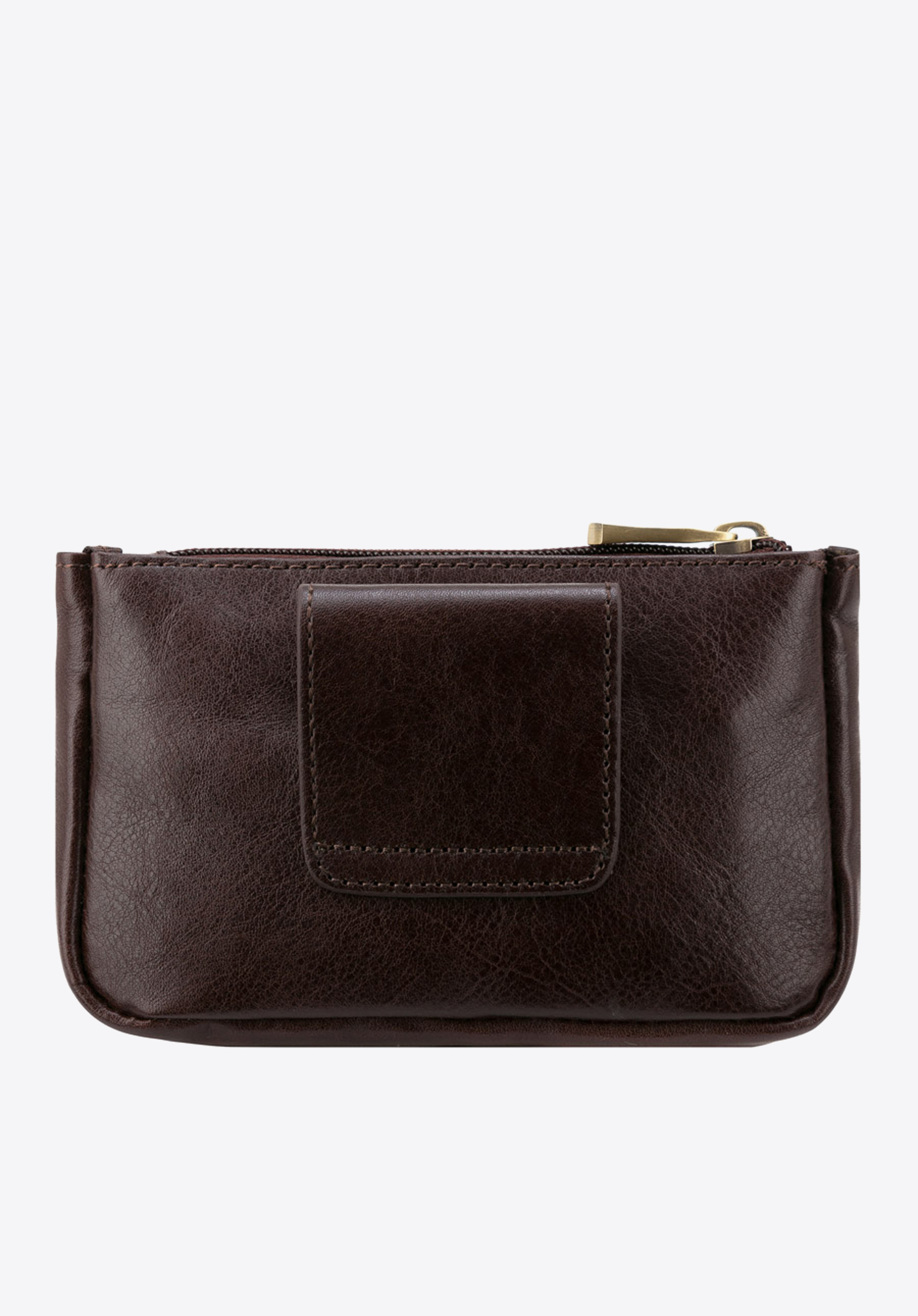 Saszetka ze skóry na pasek, brązowy, 21-2-016-44, Zdjęcie 1