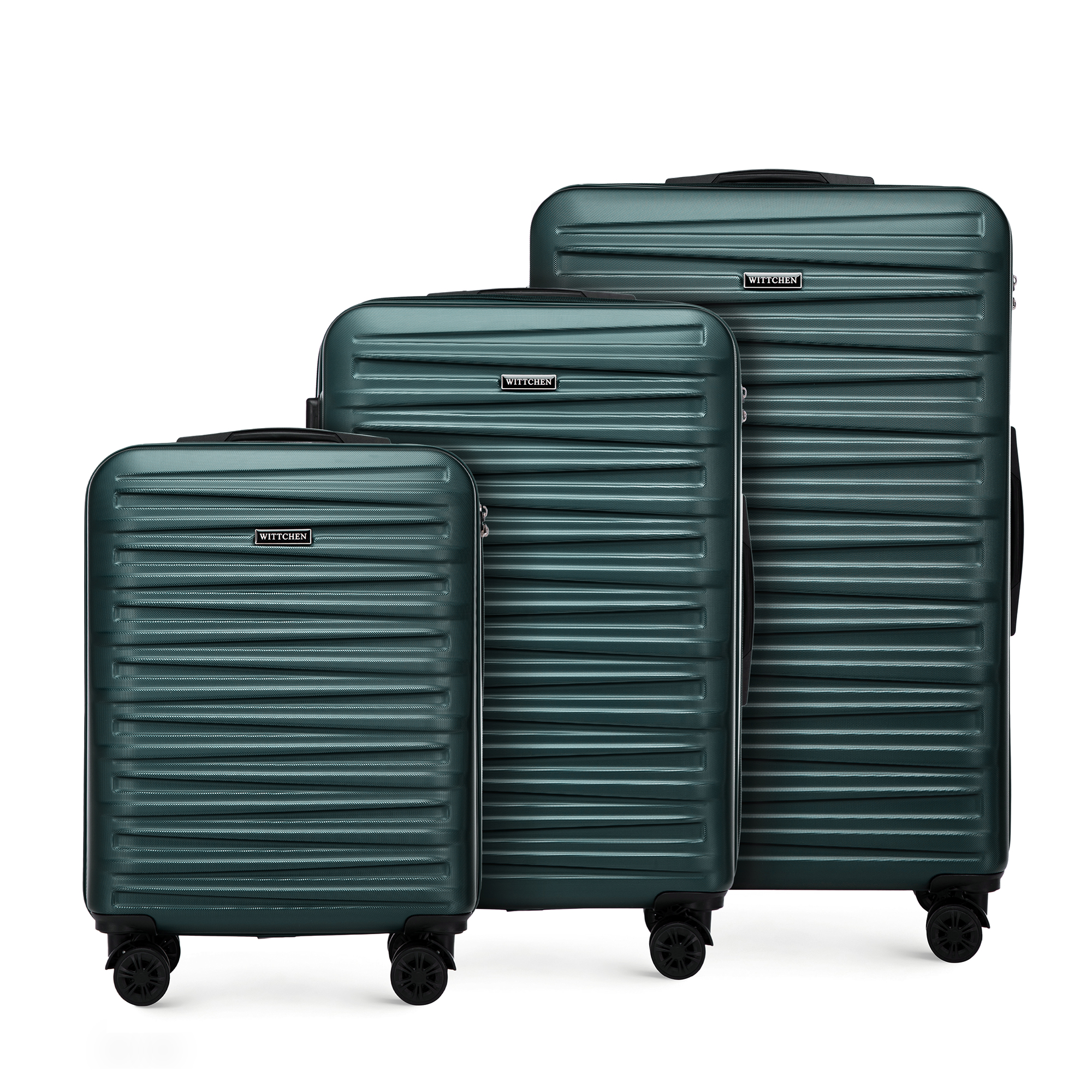 Sada kufrov ABS s horizontálnym razením, zelená 56-3A-00S-85