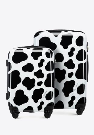Zestaw walizek z ABS-u w zwierzęcy wzór, czarno-biały, 56-3A-64S-C, Zdjęcie 1