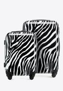 Zestaw walizek z ABS-u w zwierzęcy wzór, biało-czarny, 56-3A-64S-C, Zdjęcie 1